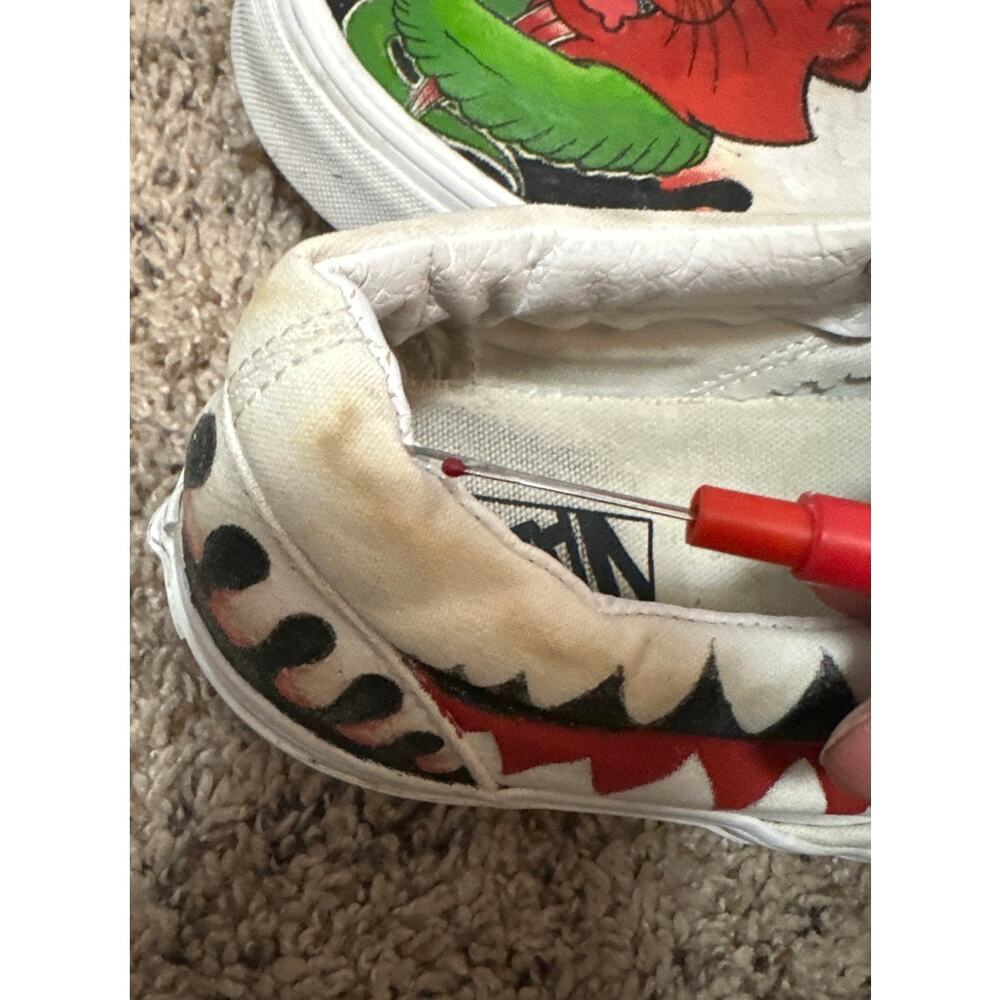 Vans Python Snake Devil Cat? Painted Slip On Snea… - image 7